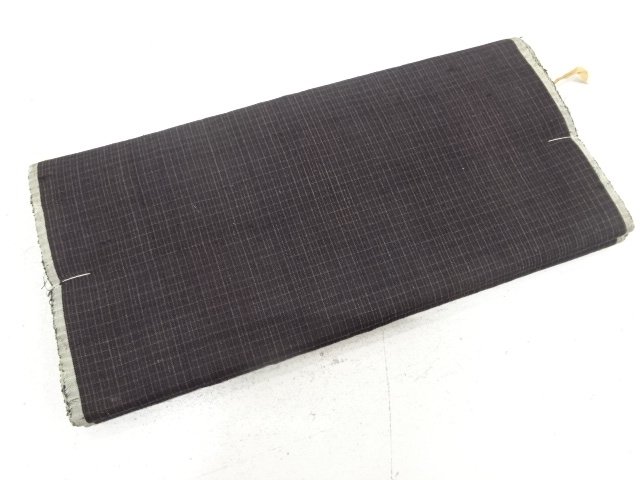 JAPANESE KIMONO / ANTIQUE ARAIHARI FOR KIMONO / SILK / TSUMUGI / WOVEN GRID